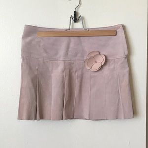 Le Château vintage pleated leather skirt